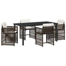 Have Spisebordssæt 5 pcs Brun polyrattan