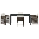 Have Spisebordssæt 5 pcs Brun polyrattan