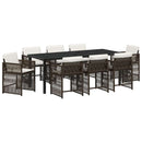 Have Spisebordssæt 9 pcs Brun polyrattan