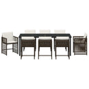 Have Spisebordssæt 9 pcs Brun polyrattan