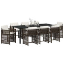 Have Spisebordssæt 9 pcs Brun polyrattan