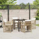 Have Spisebordssæt 5 pcs Beige polyrattan