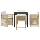 Have Spisebordssæt 5 pcs Beige polyrattan