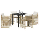 Have Spisebordssæt 5 pcs Beige polyrattan