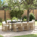Have Spisebordssæt 9 pcs Beige polyrattan