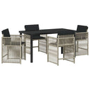 Have Spisebordssæt 5 pcs Lysegrå polyrattan