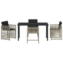 Have Spisebordssæt 5 pcs Lysegrå polyrattan