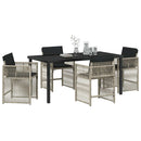 Have Spisebordssæt 5 pcs Lysegrå polyrattan