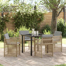Have Spisebordssæt 5 pcs Beige polyrattan