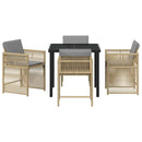 Have Spisebordssæt 5 pcs Beige polyrattan