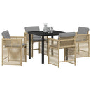 Have Spisebordssæt 5 pcs Beige polyrattan