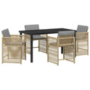 Have Spisebordssæt 5 pcs Beige polyrattan