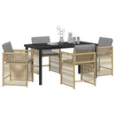 Have Spisebordssæt 5 pcs Beige polyrattan
