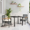 Have Spisebordssæt med pude 3 pcs Sort Rattan