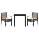 Have Spisebordssæt med pude 3 pcs Sort Rattan