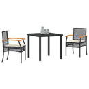 Have Spisebordssæt med pude 3 pcs Sort Rattan