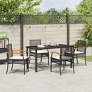 Have Spisebordssæt med pude 5 pcs Sort Rattan