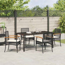 Have Spisebordssæt med pude 5 pcs Sort Rattan