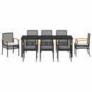 Have Spisebordssæt med pude 9 pcs Sort Rattan