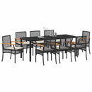 Have Spisebordssæt med pude 9 pcs Sort Rattan