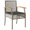 Have Spisebordssæt med pude 5 pcs Grå og sort Rattan