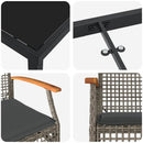 Have Spisebordssæt med pude 5 pcs Grå og sort Rattan