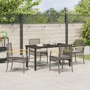 Have Spisebordssæt med pude 5 pcs Grå og sort Rattan