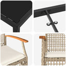 Have Spisebordssæt med pude 3 pcs Beige og sort Rattan