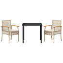 Have Spisebordssæt med pude 3 pcs Beige og sort Rattan