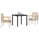Have Spisebordssæt med pude 3 pcs Beige og sort Rattan