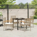 Have Spisebordssæt med pude 5 pcs Beige og sort Rattan