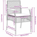 Have Spisebordssæt med pude 5 pcs Beige og sort Rattan
