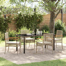 Have Spisebordssæt med pude 5 pcs Beige og sort Rattan