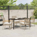 Have Spisebordssæt med pude 5 pcs Beige og sort Rattan