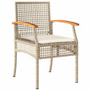 Have Spisebordssæt med pude 5 pcs Beige og sort Rattan