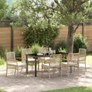 Have Spisebordssæt med pude 7 pcs Beige og sort Rattan
