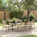 Have Spisebordssæt med pude 7 pcs Beige og sort Rattan