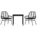 Have Spisebordssæt 3 pcs Sort polyrattan