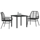 Have Spisebordssæt 3 pcs Sort polyrattan