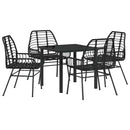 Have Spisebordssæt 5 pcs Sort polyrattan