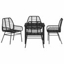 Have Spisebordssæt 5 pcs Sort polyrattan