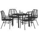 Have Spisebordssæt 5 pcs Sort polyrattan
