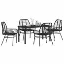 Have Spisebordssæt 5 pcs Sort polyrattan