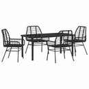 Have Spisebordssæt 5 pcs Sort polyrattan