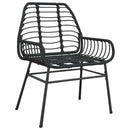 Have Spisebordssæt 5 pcs Sort polyrattan