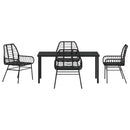 Have Spisebordssæt 5 pcs Sort polyrattan