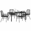 Have Spisebordssæt 5 pcs Sort polyrattan