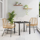 Have Spisebordssæt 3 pcs Brun polyrattan