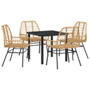 Have Spisebordssæt 5 pcs Brun polyrattan