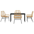 Have Spisebordssæt 5 pcs Brun polyrattan